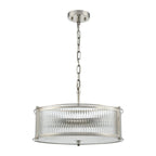 Franklite Sloane 5 Light Ceiling Light In Polished Nickel With Ribbed And Frosted Glass FL2505-5