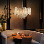 Franklite Icicle 10 Light Ceiling Pendant Light In Aged Brass With Ice Shaped Glass FL2454-10