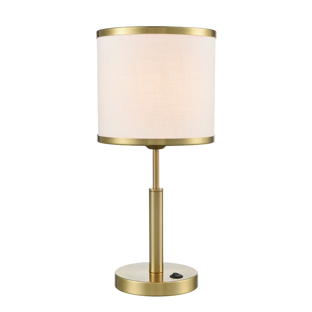 Franklite Polaris Table Lamp In Aged Brass With Fabric Shade TL212