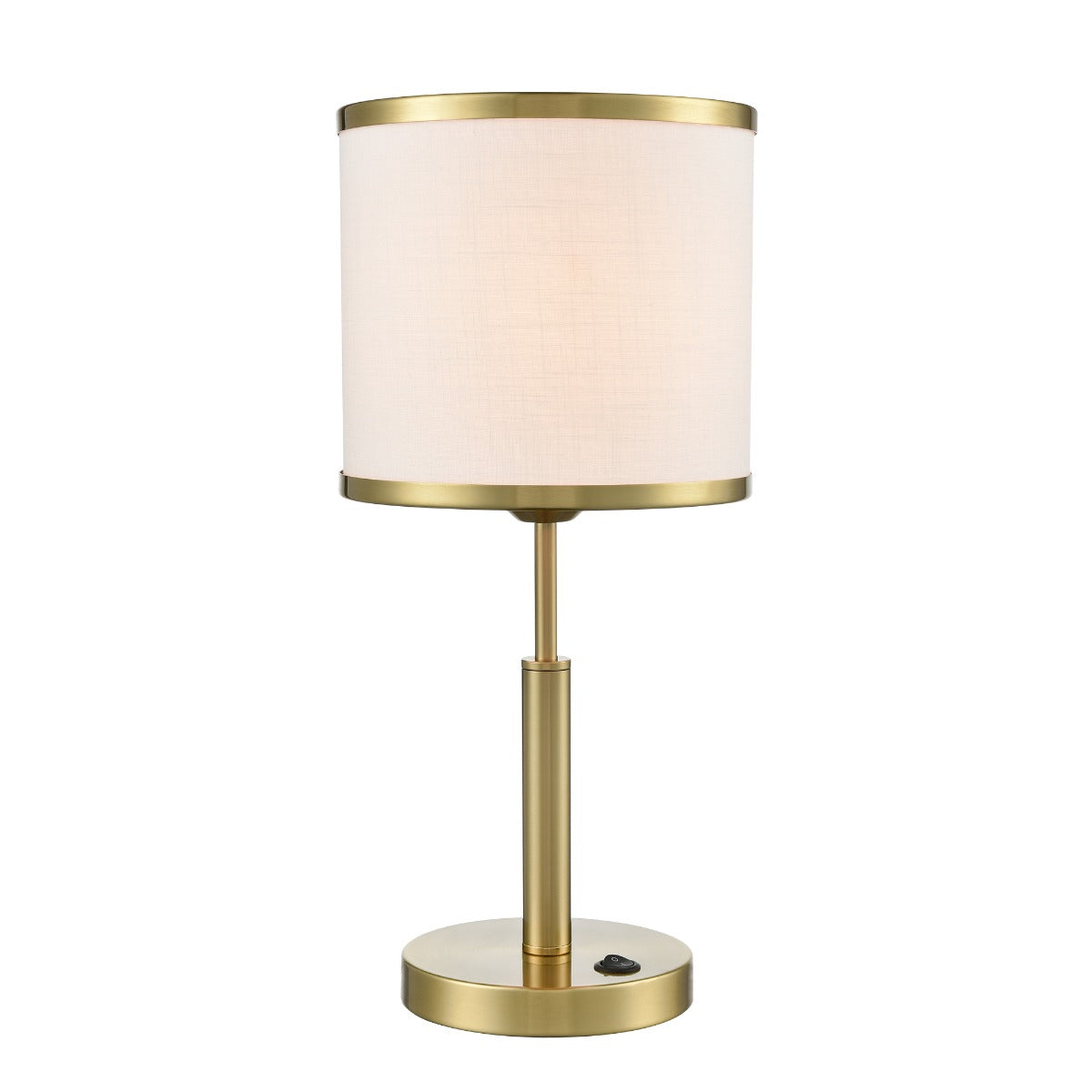 Franklite Polaris Table Lamp In Aged Brass With Fabric Shade TL212