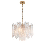 Franklite Icicle 5 Light Ceiling Pendant Light In Aged Brass With Ice Shaped Glass FL2454-5