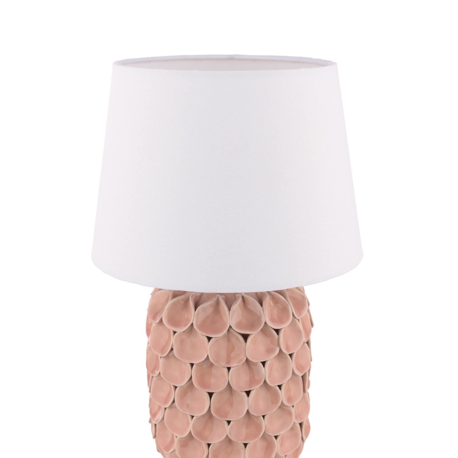 Laura Ashley Marwick Table Lamp Pink Ceramic and Brushed Silver With Shade LA3756678-Q