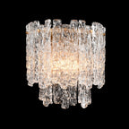 Franklite Icicle 2 Light Wall Light In Aged Brass With Ice Shaped Glass FL2454-2