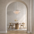 Franklite Icicle 16 Light Ceiling Pendant Light In Aged Brass With Ice Shaped Glass FL2454-16