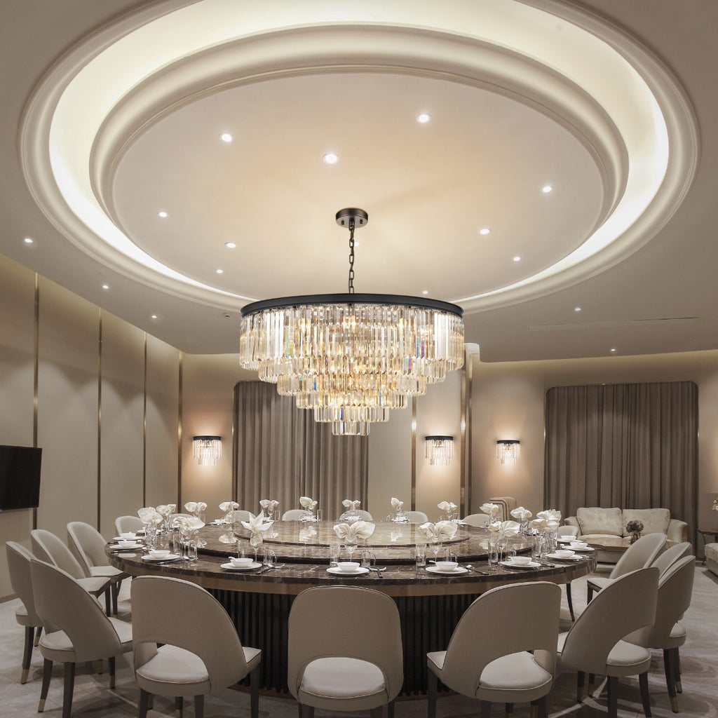 Franklite Perdita 30 Light Ceiling Pendant Light In Matt Black Finish FL2413-30