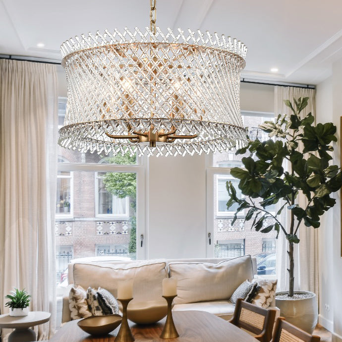 Franklite Ethereal 6 Light Ceiling Pendant With Angled Glass Rods In Aged Brass Finish FL2511-6