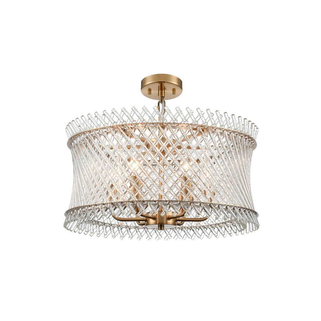 Franklite Ethereal 6 Light Ceiling Pendant With Angled Glass Rods In Aged Brass Finish FL2511-6