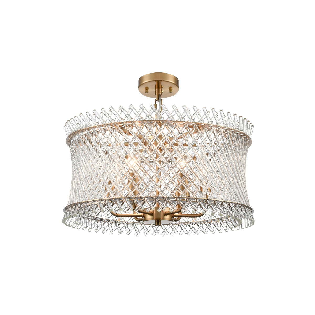 Franklite Ethereal 6 Light Ceiling Pendant With Angled Glass Rods In Aged Brass Finish FL2511-6