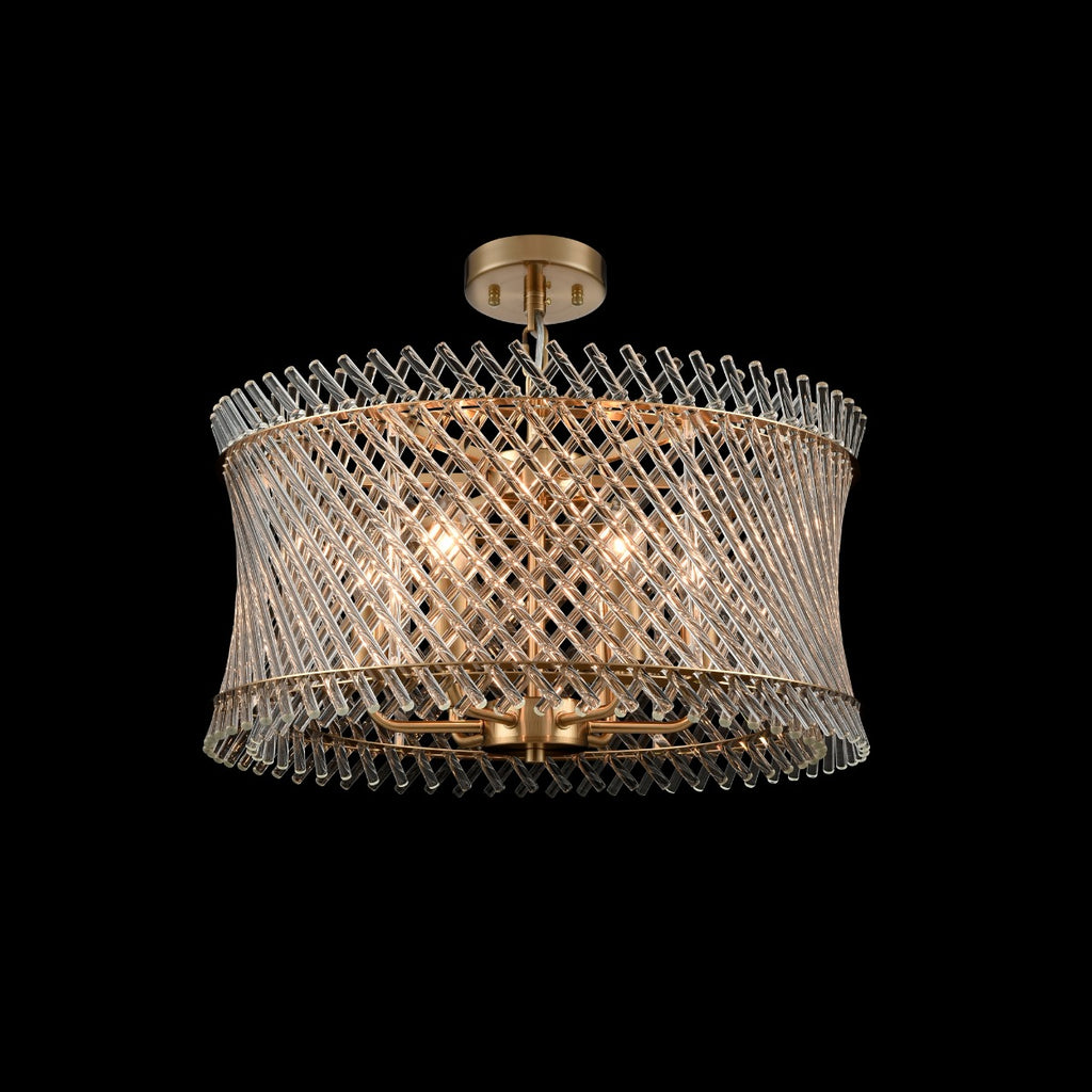 Franklite Ethereal 6 Light Ceiling Pendant With Angled Glass Rods In Aged Brass Finish FL2511-6