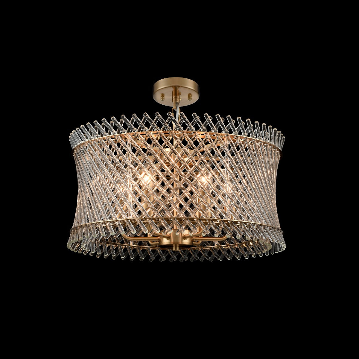 Franklite Ethereal 6 Light Ceiling Pendant With Angled Glass Rods In Aged Brass Finish FL2511-6