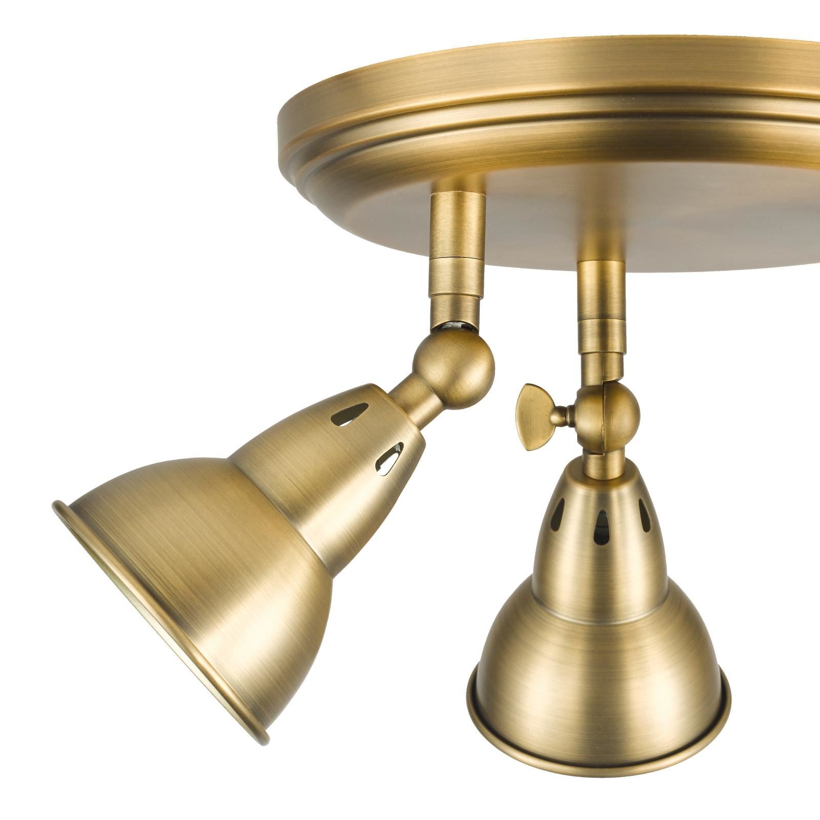 Nathaniel 3 Light Plate Spotlight Aged Brass NAT7642