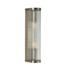 Ridgeton Twin Wall Light In Antique Brass With Ribbed Glass 118597