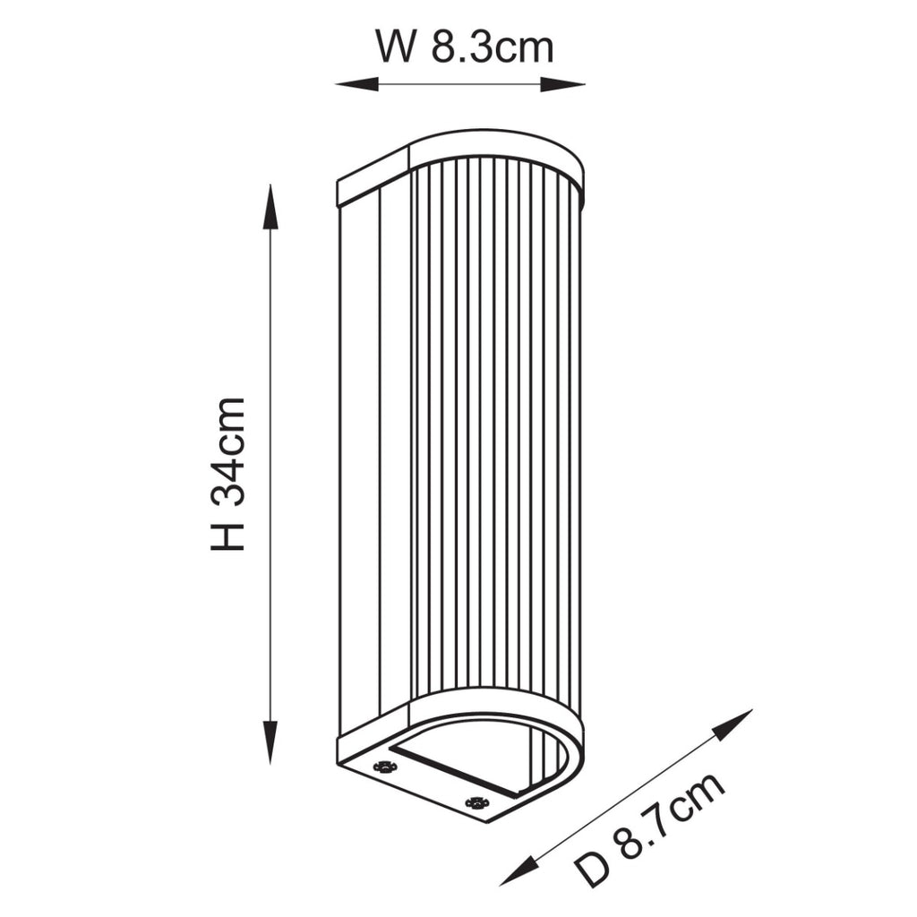 Ridgeton Twin Wall Light In Antique Brass With Ribbed Glass 118597