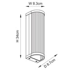 Ridgeton Twin Wall Light In Antique Brass With Ribbed Glass 118597