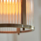 Ridgeton Single Ceiling Pendant Light In Antique Brass With Ribbed Glass 118595