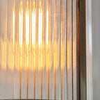 Ridgeton Single Ceiling Pendant Light In Antique Brass With Ribbed Glass 118595