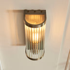 Ridgeton Single Wall Light In Antique Brass With Ribbed Glass 118596
