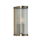 Ridgeton Single Wall Light In Antique Brass With Ribbed Glass 118596