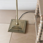 Lille Floor Lamp In Antique Brass With Coral Pink Shade 118001