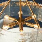 Keller 6 Light Ceiling Pendant Light In Brushed Aged Brass With Textured Glass 118584
