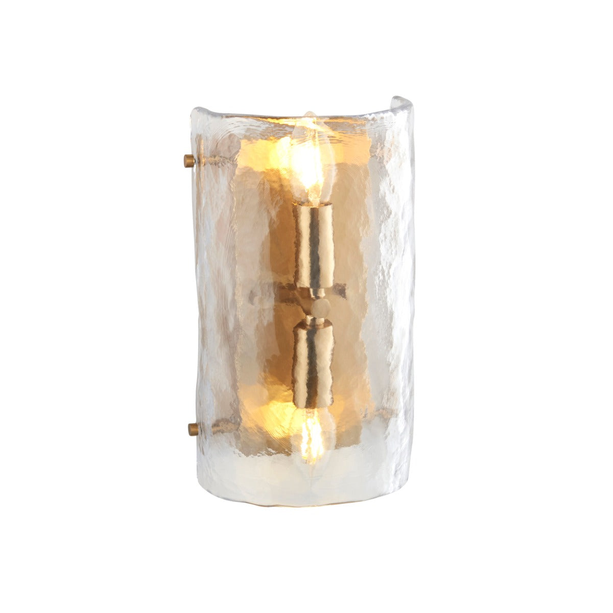 Keller 2 Light Wall Light In Brushed Aged Brass With Textured Glass 118673