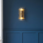 Keller 2 Light Wall Light In Brushed Aged Brass With Textured Glass 118673