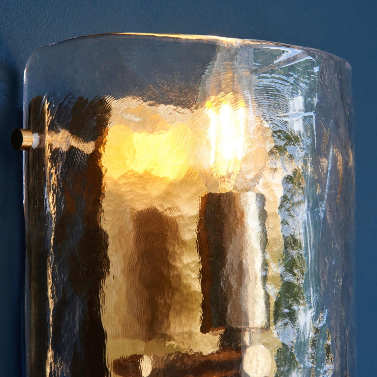 Keller 2 Light Wall Light In Brushed Aged Brass With Textured Glass 118673