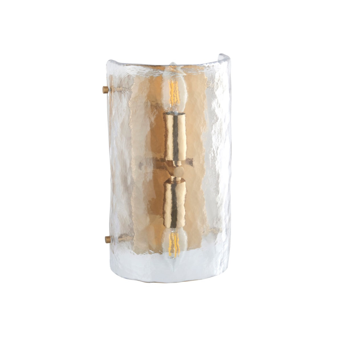Keller 2 Light Wall Light In Brushed Aged Brass With Textured Glass 118673