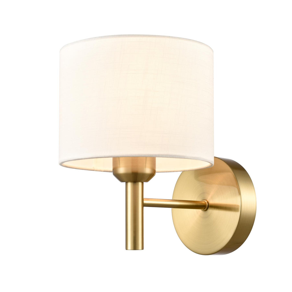 Franklite Barolo Single Wall Light In Aged Brass With Off White Shade FL2471-1