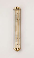 Pillar 4 Light Bathroom Wall Light In Gold And Clear Glass Rods IP44 G9
