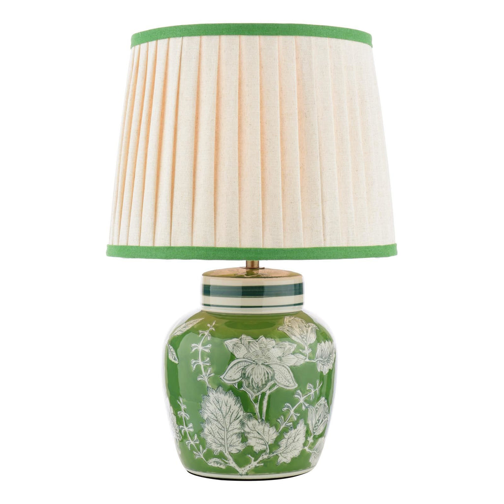 Laura Ashley Colwich Table Lamp Green Ceramic and Antique Brass With Shade LA3756733-Q