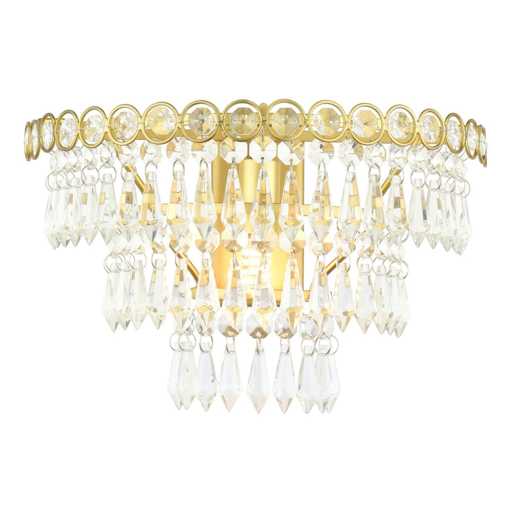 Laura Ashley Enid Wall Light Faceted Crystal Glass and Matt Antique Brass LA3756714-Q