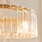 Karine 5 Light Pendant In Brushed Aged Brass With Textured Glass 118468