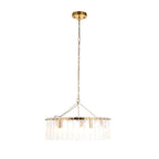 Karine 5 Light Pendant In Brushed Aged Brass With Textured Glass 118468
