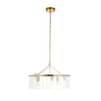 Karine 5 Light Pendant In Brushed Aged Brass With Textured Glass 118468