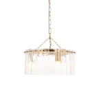 Karine 3 Light Pendant In Brushed Aged Brass With Textured Glass 118467