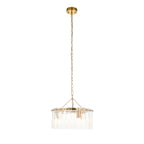 Karine 3 Light Pendant In Brushed Aged Brass With Textured Glass 118467