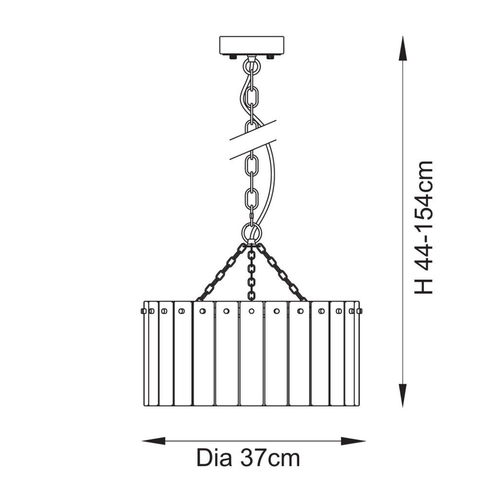 Karine 3 Light Pendant In Brushed Aged Brass With Textured Glass 118467