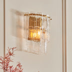 Karine Wall Light In Brushed Aged Brass With Textured Glass 118470
