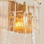 Karine Wall Light In Brushed Aged Brass With Textured Glass 118470