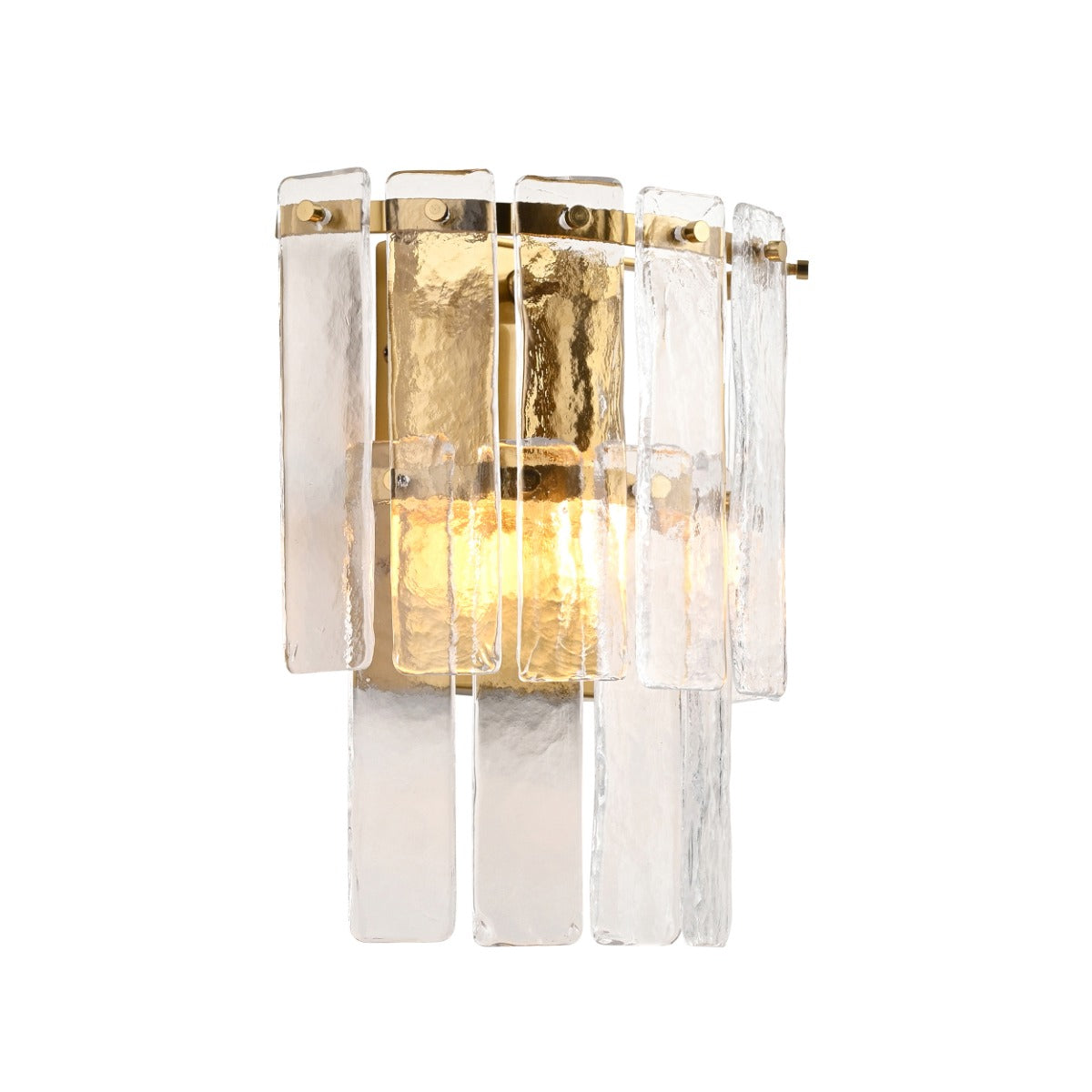 Karine Wall Light In Brushed Aged Brass With Textured Glass 118470