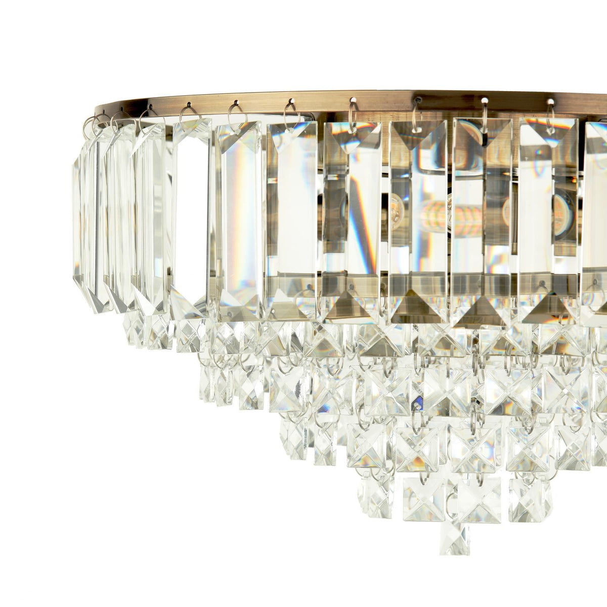 Laura Ashley Vienna 3 Light Flush Crystal and Antique Brass LA3756756-Q