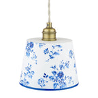 Laura Ashley China Rose Pendant Matt Blue and Matt Antique Brass LA3756728-Q