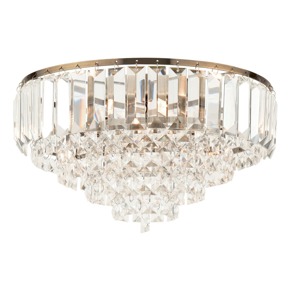 Laura Ashley Vienna 3 Light Flush Crystal and Antique Brass LA3756756-Q