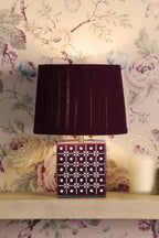 Laura Ashley Claudina Table Lamp Purple Ceramic and Antique Brass With Shade LA3756670-Q