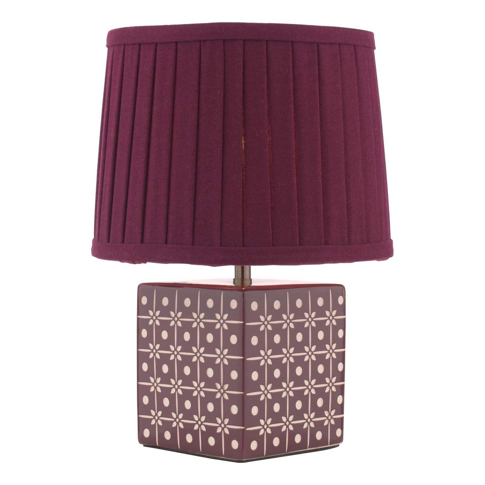 Laura Ashley Claudina Table Lamp Purple Ceramic and Antique Brass With Shade LA3756670-Q