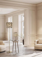 Bijou Table Lamp In Antique Brass Finish With Crystal Glass 6584AB