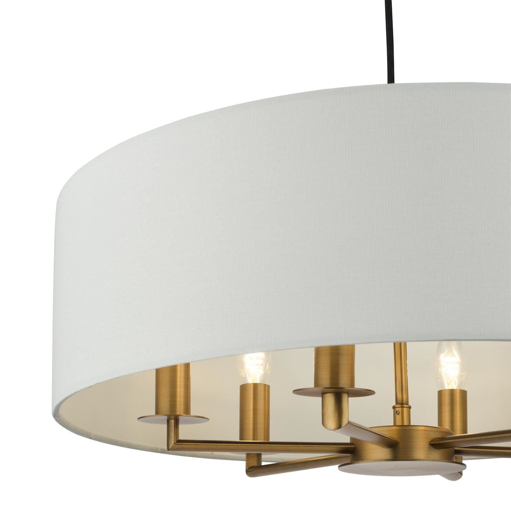 Tyler 6 Light Ceiling Pendant Antique Bronze and White With Shade TYL6463