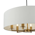 Tyler 6 Light Ceiling Pendant Antique Bronze and White With Shade TYL6463
