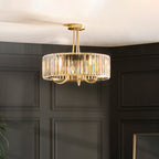 Visconti 3 Light Semi Flush Ceiling Light In Antique Brass Finish With Clear Glass 119609